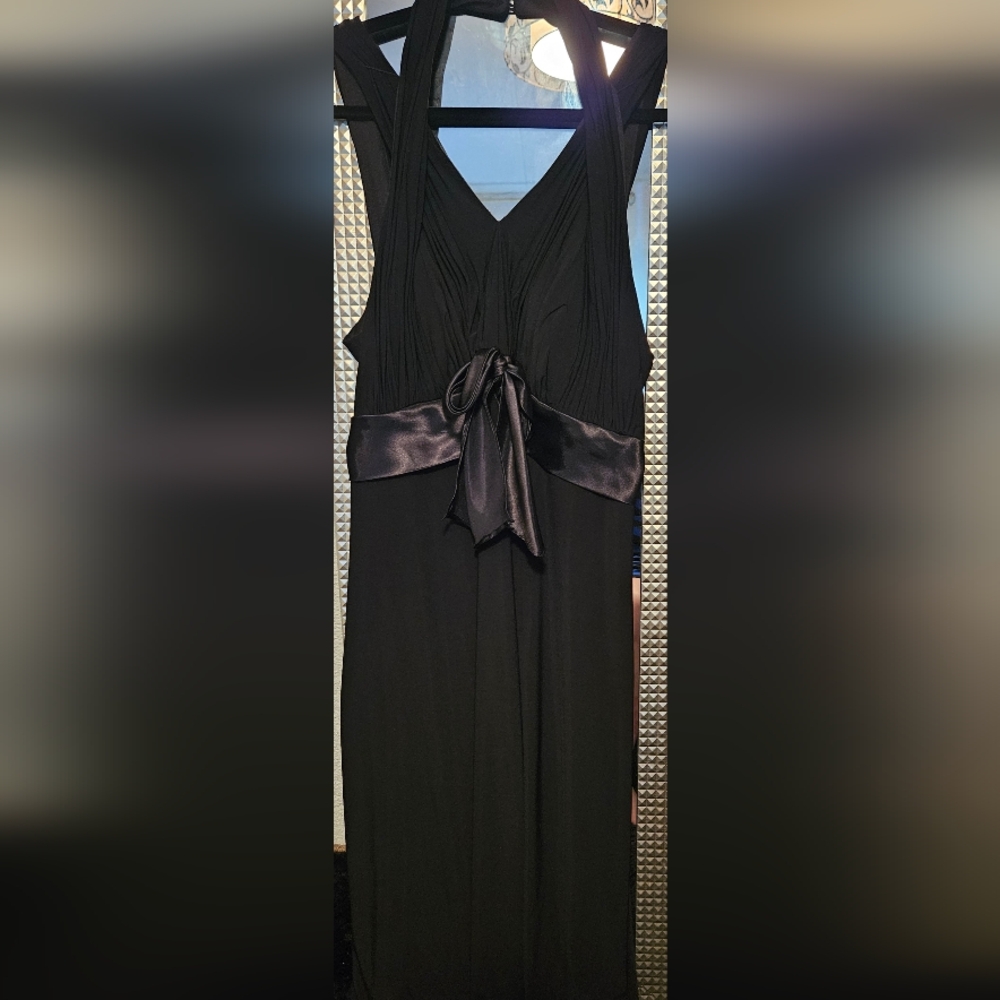 Jessica Howard Black Dress with Satin Detail